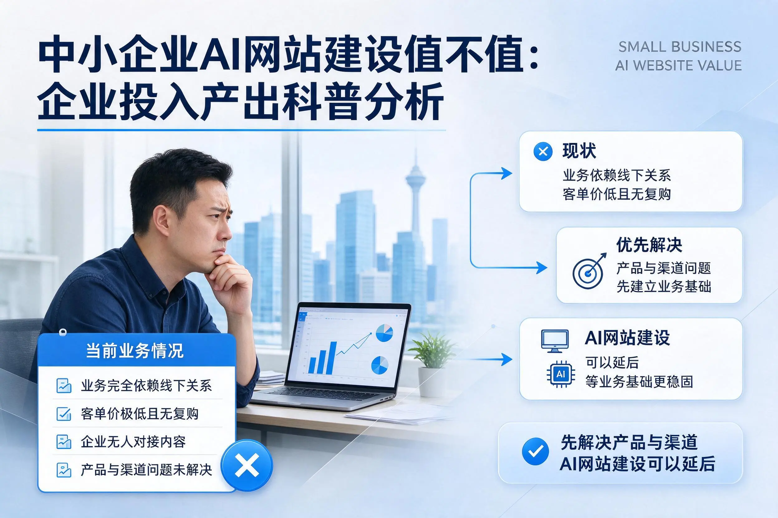 中小企业AI网站建设值不值:云南企业投入产出科普分析