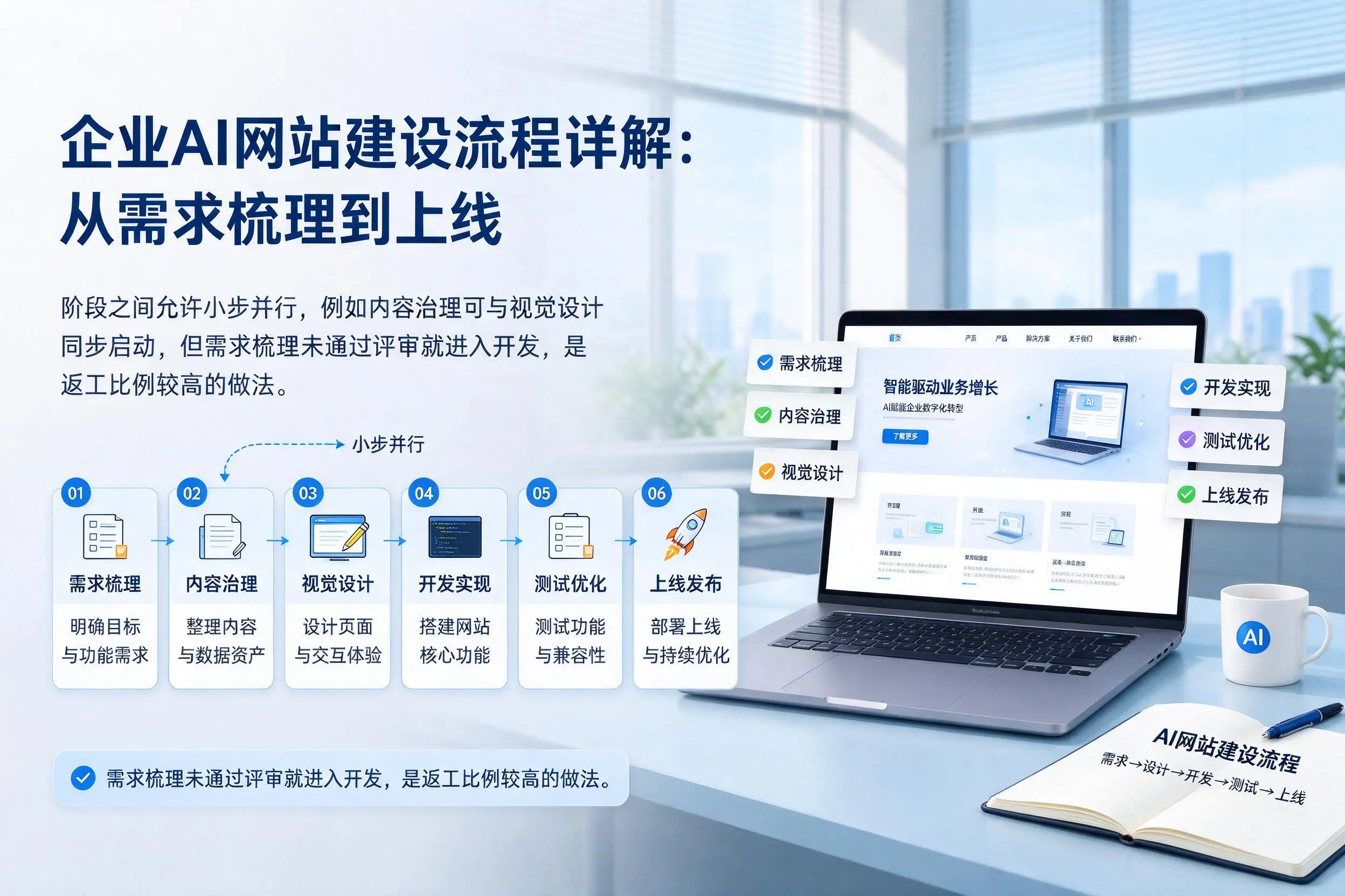 云南企业AI网站建设流程详解:从需求梳理到上线
