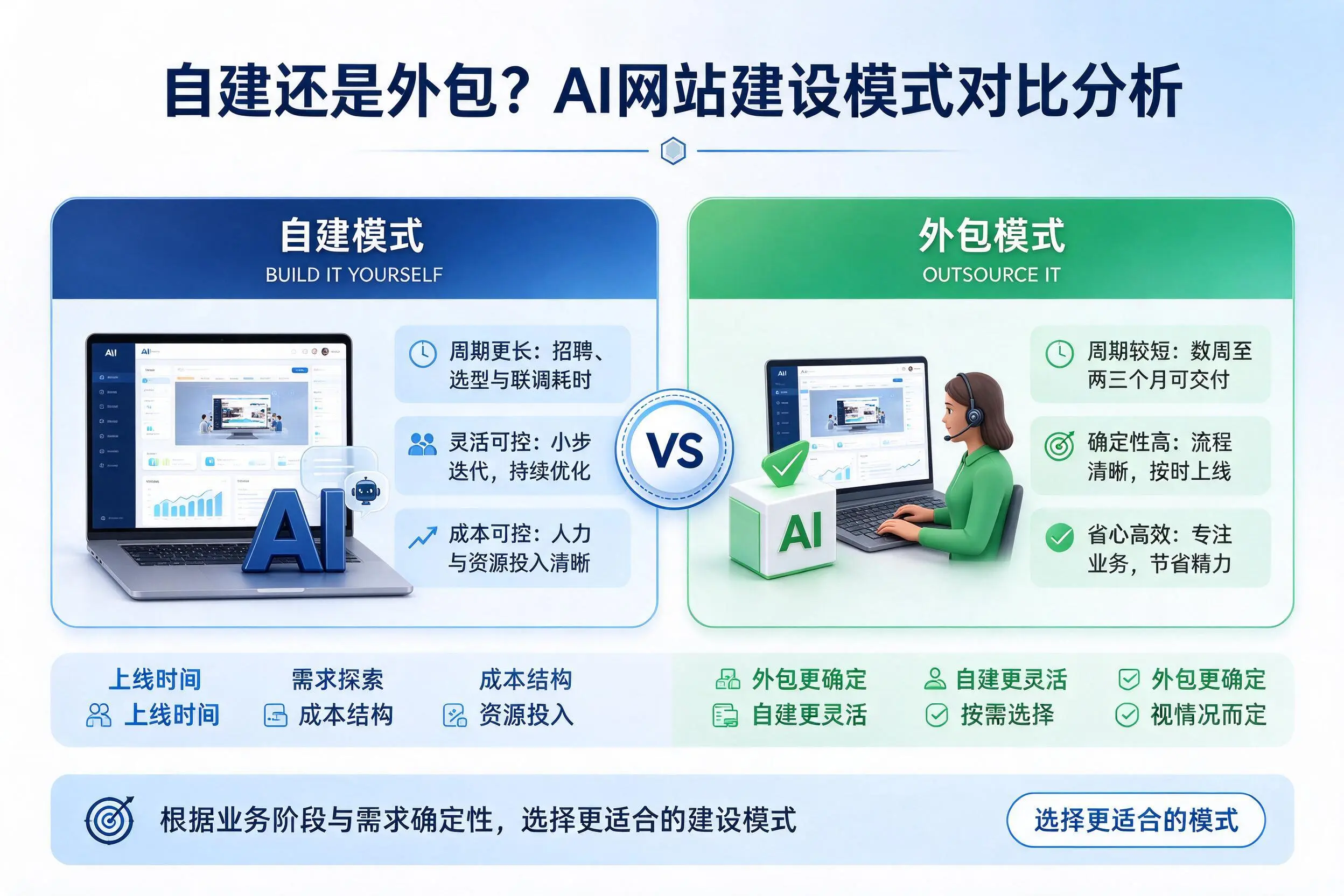 自建还是外包？云南AI网站建设模式对比分析
